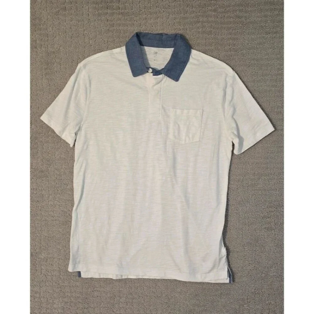 GAP Kids white polo with blue collar, XXL